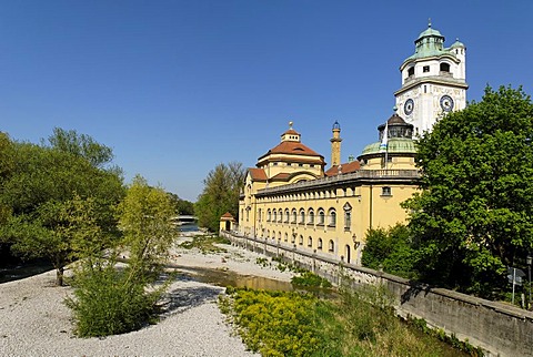 Muellersches Volksbad at the Isar river, Munich, Bavaria, Germany