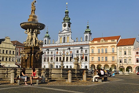 Historic old town of Ceske Budejovice, Budweis, Budvar, Bohemia, Czech Republic