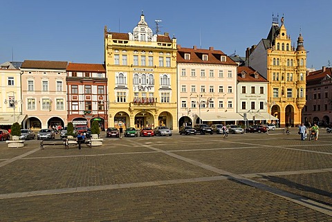 Historic old town of Ceske Budejovice, Budweis, Budvar, Bohemia, Czech Republic