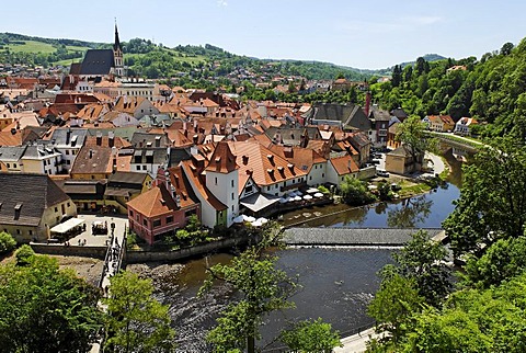 Historic old town of Cesky Krumlov, Bohemia, Czech Republic