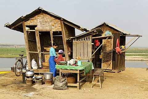 Cookshop in the harbour of Bhamo, Kachin State, Myanmar