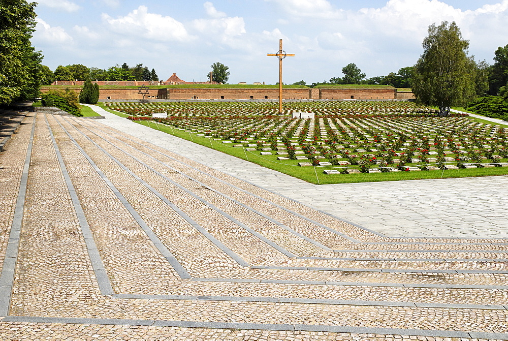 Memorial cemetery, Gestapo prison Small Fortress Theresienstadt, Terezin, north Bohemia, Czech Republic