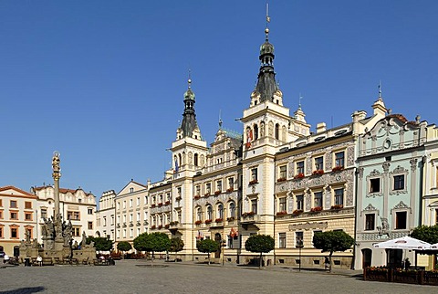 Historic old town of Pardubice on the Labe, Elbe, east Bohemia, Czech Republik