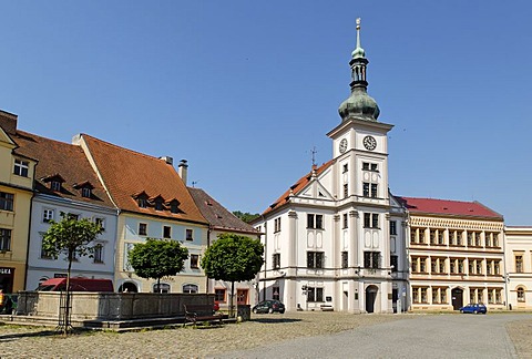 Historic old town of Loket at the Ohre, Eger, west Bohemia, Czech Republic