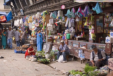 Market booth in the old town of Kathmandu, Nepal