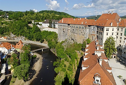 Schwarzenberg castle, historic old town of Cesky Krumlov, south Bohemia, Czech Republic