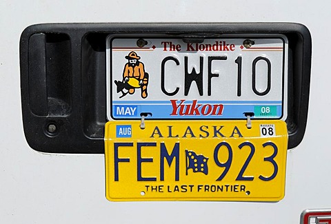 Double licence plate, Alaska, Yukon