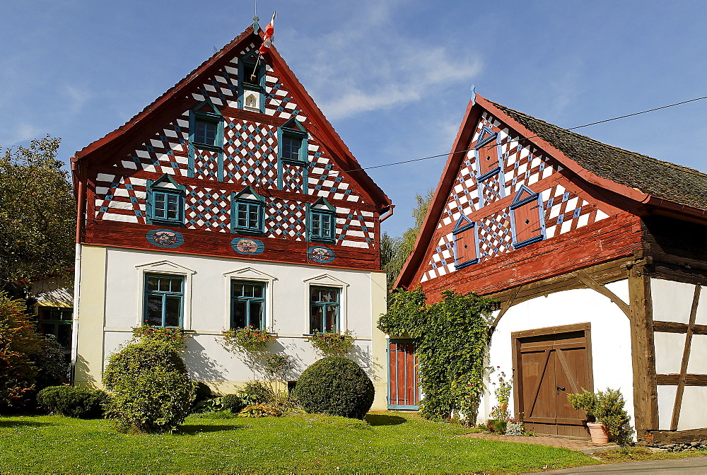 Traditional farmhouse at Doubrava, Egerland, west Bohemia, Czech Republic