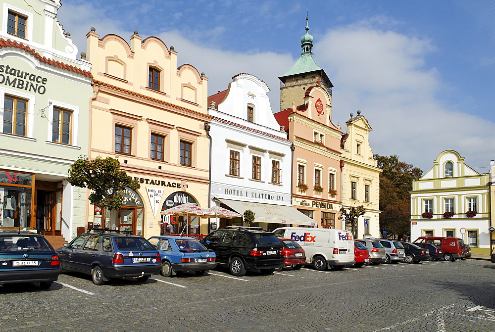 Historic marketsquare of Havlickuv Brod, south Bohemia, Czech Republic