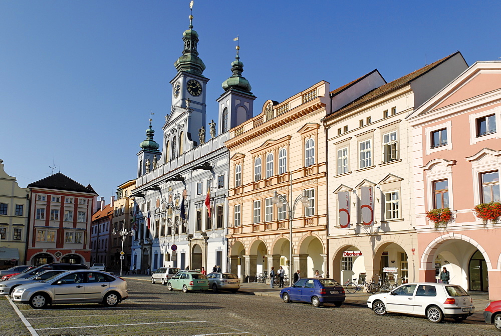 Historic old town of Ceske Budejovice, Budweis, Budvar, south Bohemia, Czech Republic