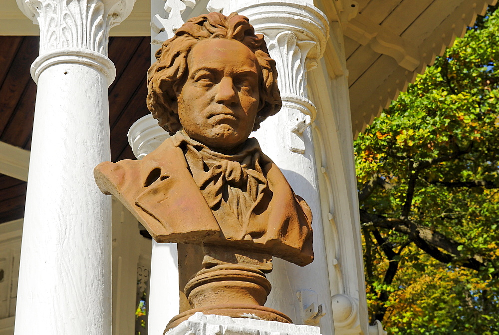 Beethoven statue, Frantiskovy Lazne Spa, Franzensbad, west Bohemia, Czech Republik