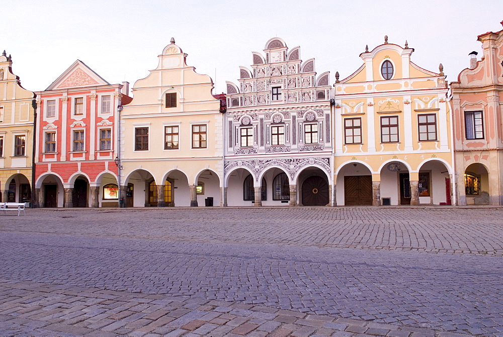 Historic old town of Telc, Unesco World Heritage Site, south Moravia, Czech Republic