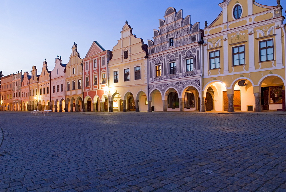 Historic old town of Telc, Unesco World Heritage Site, south Moravia, Czech Republic