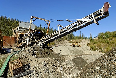 Equipment of a goldmine, Dawson City, Yukon Territory, Canada