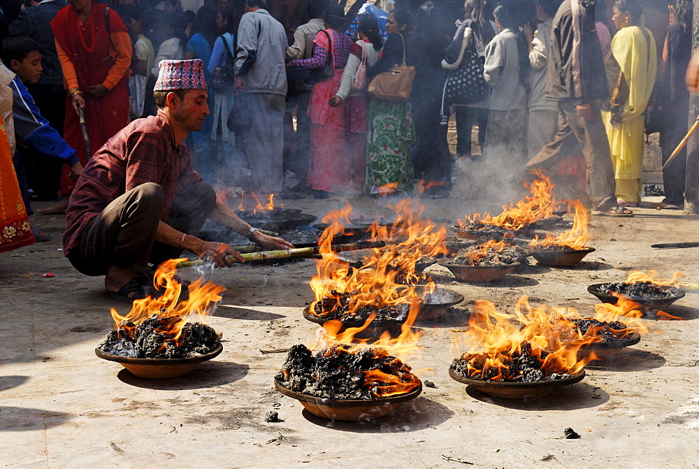 Hinduistic-buddhistic ceremony at Patan, Kathmandu, Nepal