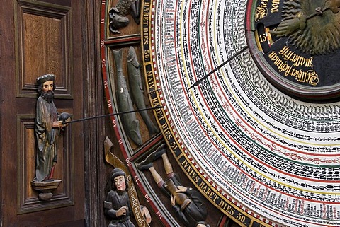 Detail of the astronomical clock from 1472, St. Mary's Church, Rostock, Mecklenburg-Western Pomerania, Germany