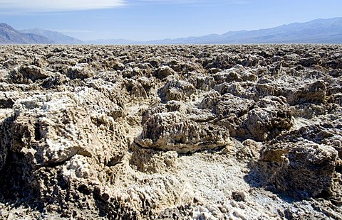 Crusts of salt at the Devils Golf Course, Death Valley National Park, California, USA