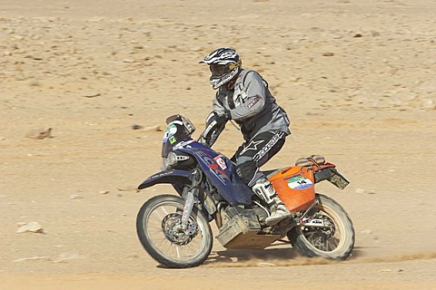 Bike at a rallye in desert