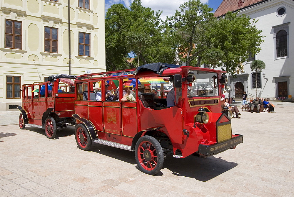 Tourists, Hlavne namestie square, Bratislava Slovakia