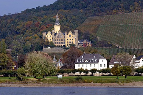 The Castle Arenfels is the landmark of Bad Hoenningen, Rhineland-Palatinate, Germany