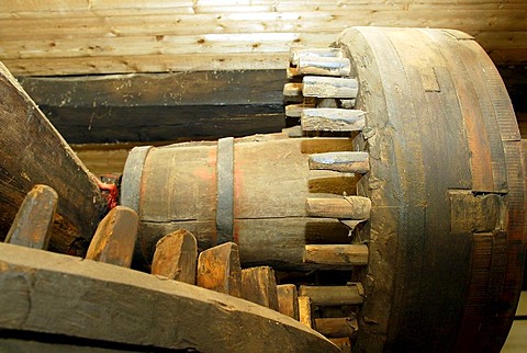 Cogwheels of an old oilmill in Birkenfeld Rhineland-Palatinate Germany