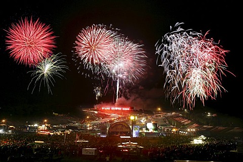 Fireworks at the Nuerburgring, Rhineland-Palatinate, Germany,