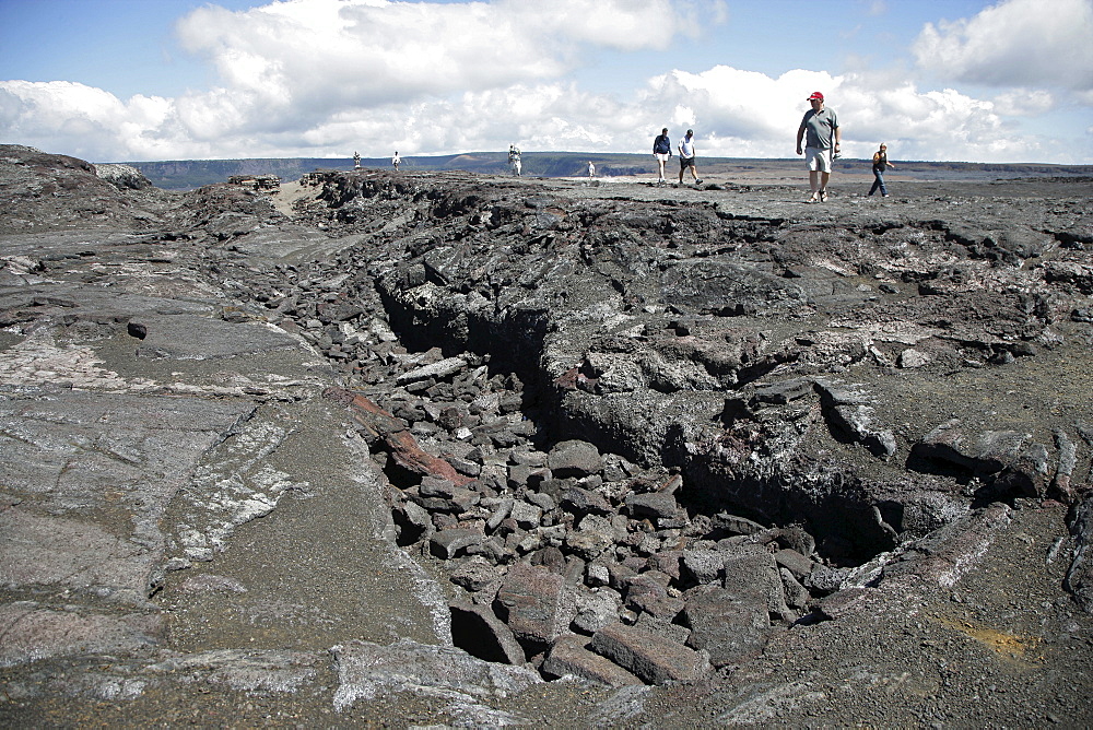 Igneous rocks at the "Chain of Craters Road" in the Volcano-National Park on Big Island, Hawaii, USA