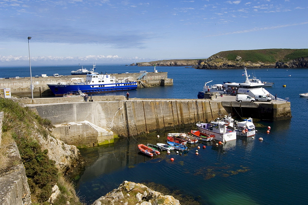 Boat harbour, Ile d'Ouessant Island, Bretagne, France, Europe