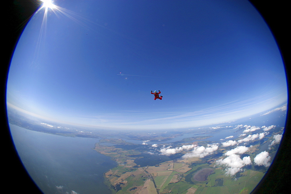 Parachutist leaving the aircraft