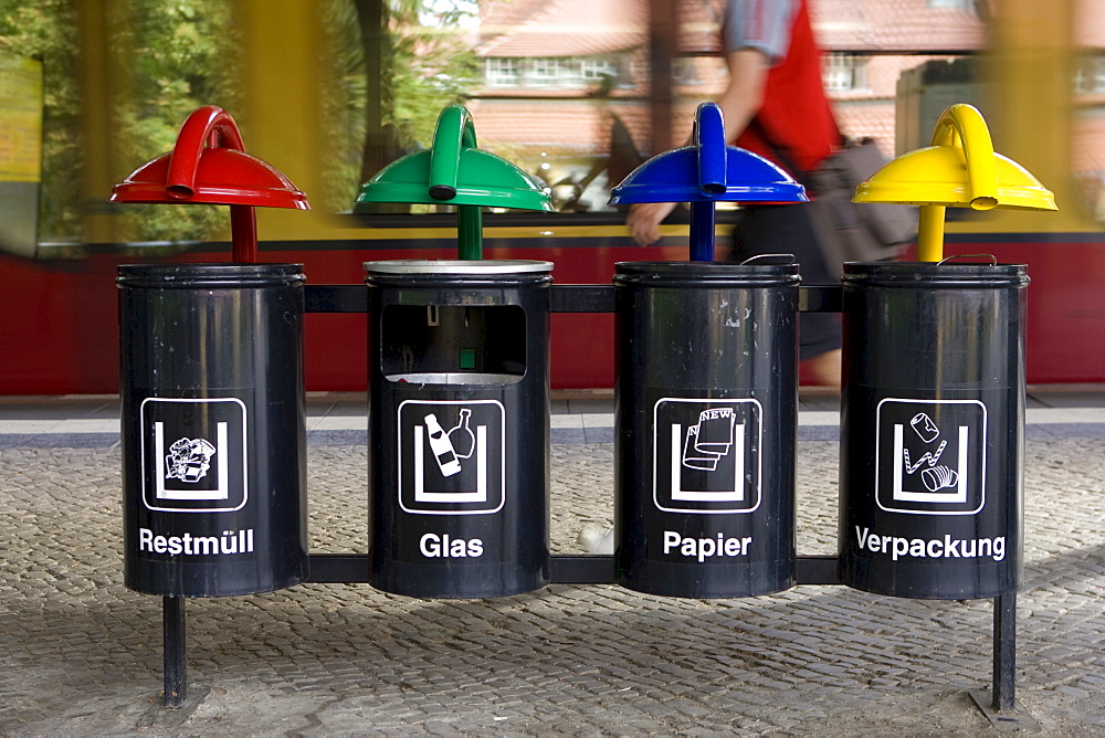 Garbage cans, waste separation, Berlin, Germany