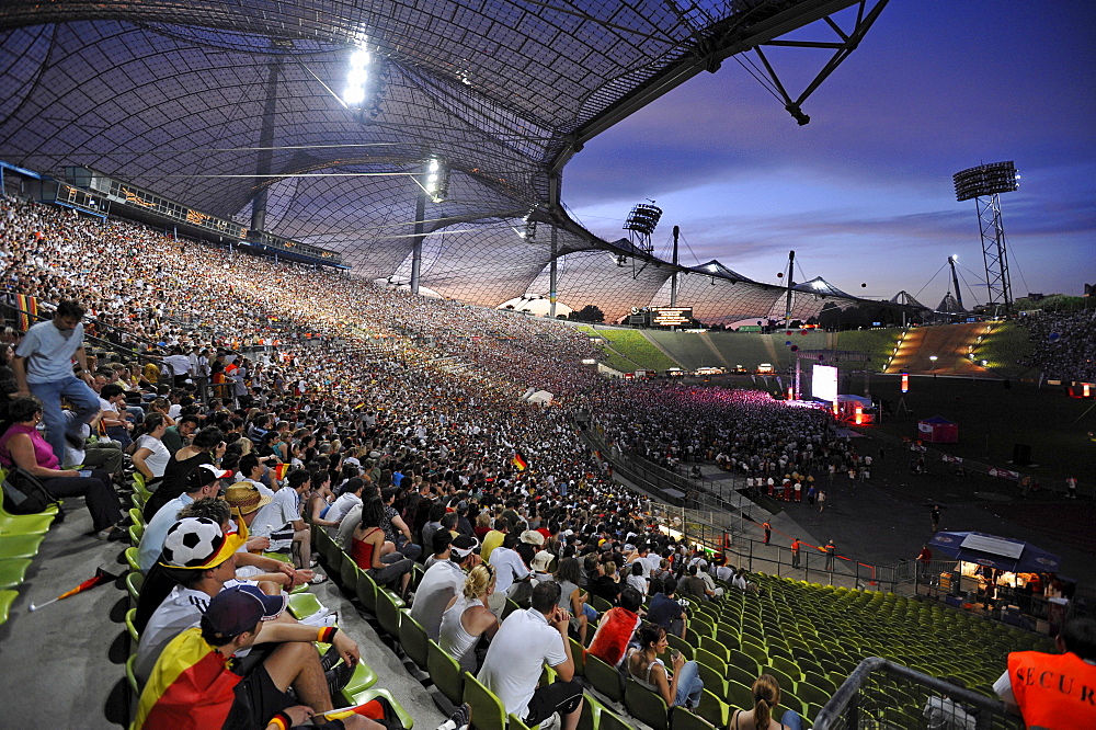 People attending Public Viewing at the Olympic Stadium, Munich, Bavaria, Germany, Europe