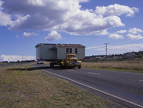 A whole house is moved, North-Island, New Zealand