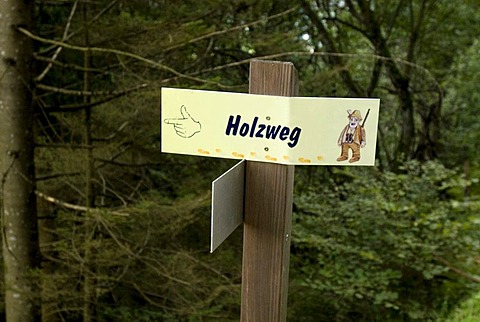 Sign at trekking path Zillertal Tyrol Austria