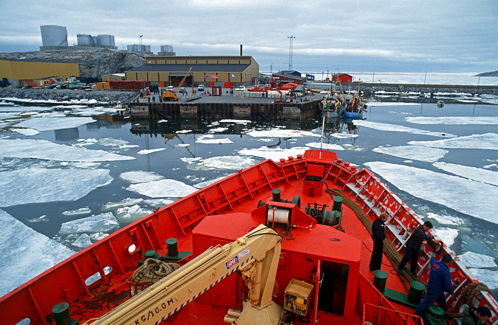 Harbour filled with ice floes, Christianshab, Greenland