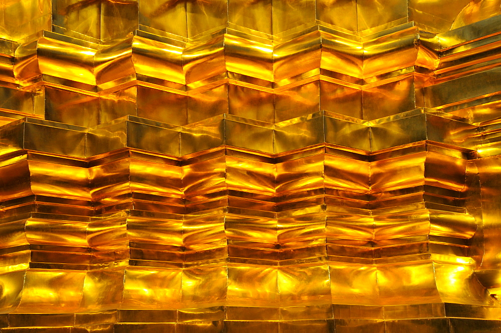 Golden shingles, Wat Phan On, inaugurated by King Bhumipol on June 9, 2007, Chiang Mai, Thailand, Southeast Asia, Asia