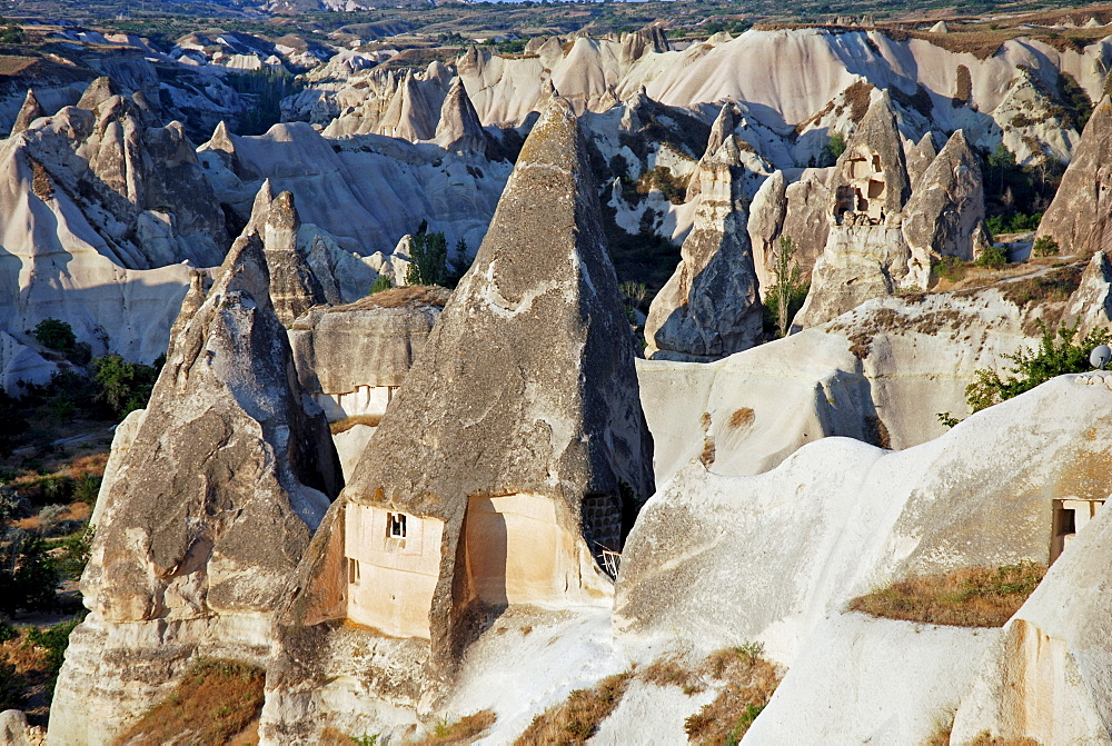 Tuff rock landscape near Goereme, Cappadocia, Anatolia, Turkey, Asia