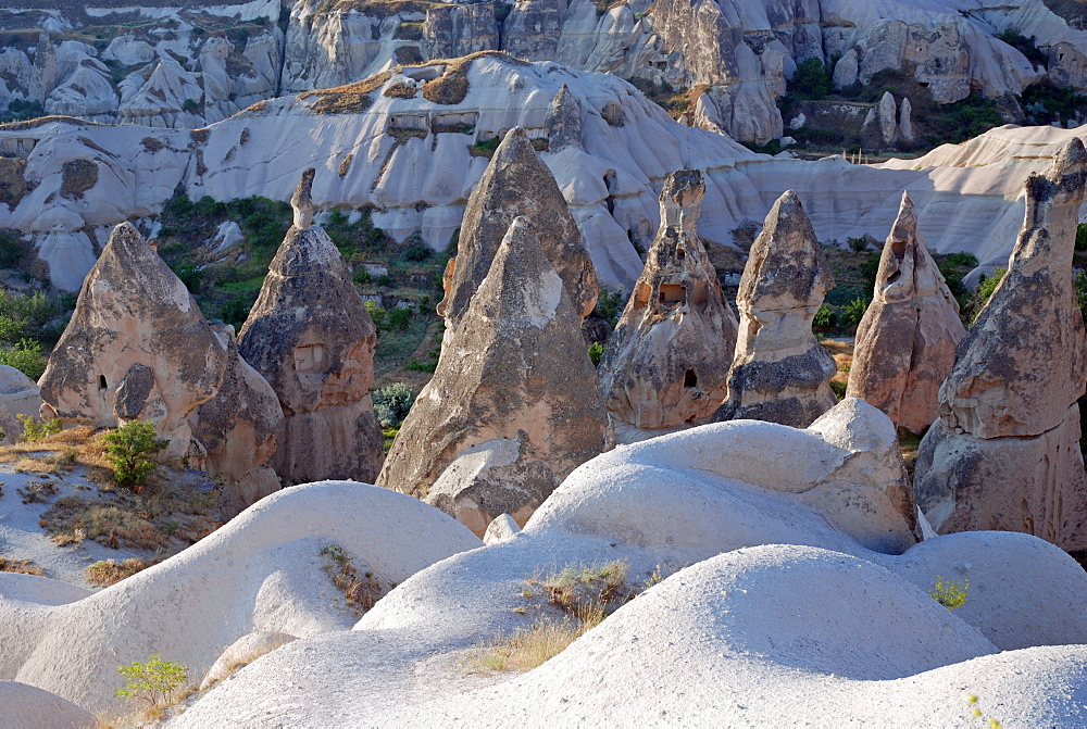 Tuff rock landscape near Goereme, Cappadocia, Anatolia, Turkey, Asia