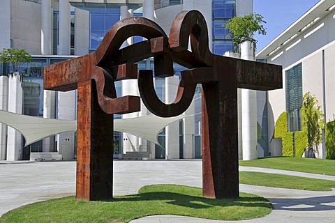 Berlin sculpture by Eduardo Chillida in front of the Chancellor's Office, Berlin, Germany, Europe