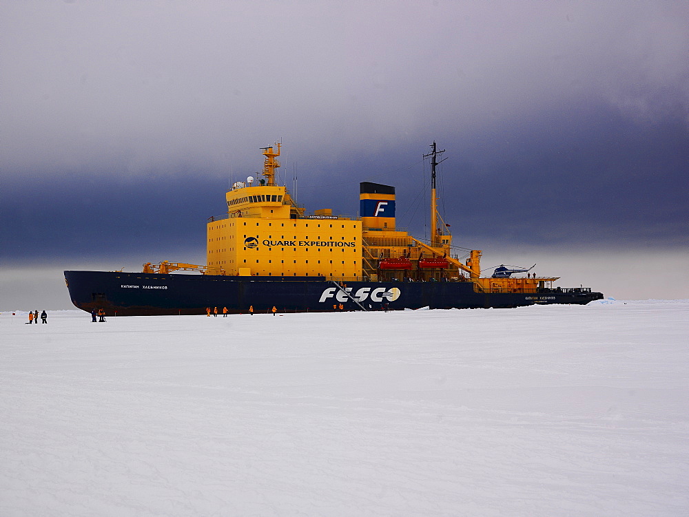 Ice breaker Kapitan Khlebnikov in the ice of the Ross Sea in front of Cape Washington, Antarctic