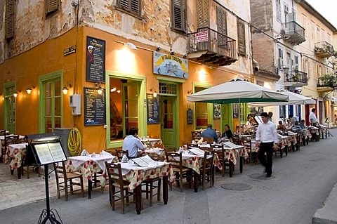 Restaurants in Odos Staikopoulou, Nafplio, Peloponnese, Greece