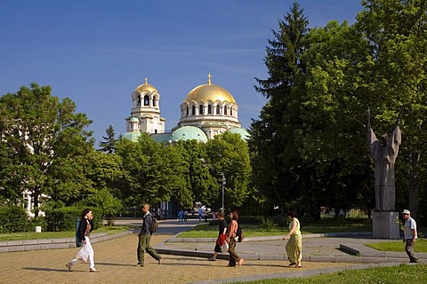 Municipal park with Saint Alexander Nevski Cathedral, Sofia, Bulgaria