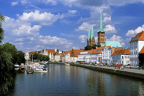 Upper trave river, Luebeck, Schleswig Holstein, Germany