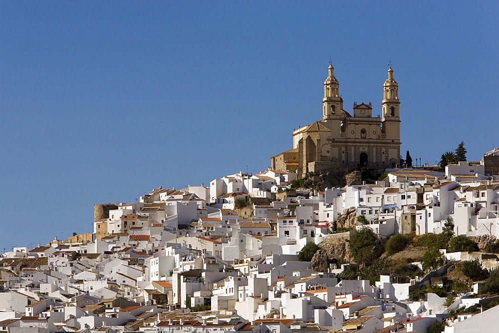 Parroquia de Nuestra Senora de la Encarnacion (Parish of Our Lady of the Incarnation) next to the fortress in Olvera, Andalusia, Spain, Europe