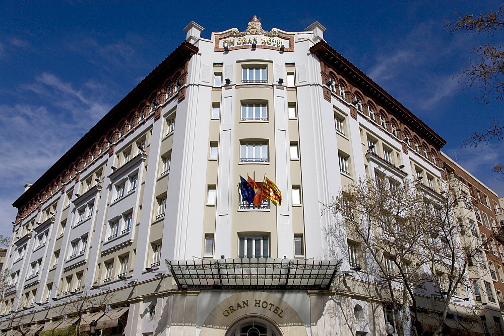 Gran Hotel, facade, Zaragoza, Saragossa, Expo city 2008, Province of Aragon, Spain, Europe