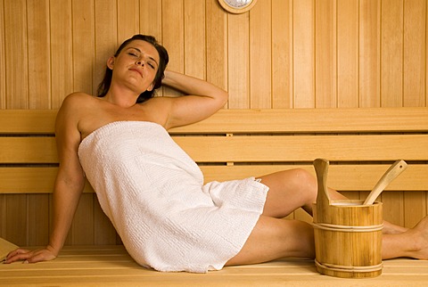 Woman in the sauna