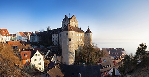 Panoramic view of Meersburg castle, Meersburg, Baden-Wuerttemberg, Germany, Europe