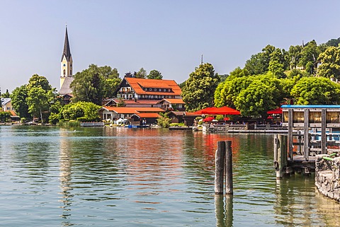 Schliersee Lake and the community of Schliersee, Alps, Bavaria, Germany, Europe