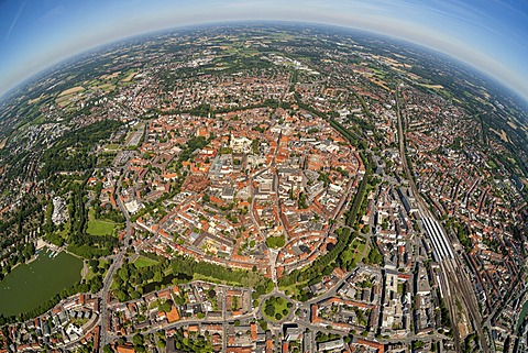 Aerial view, Muenster, Muenster region, North Rhine-Westphalia, Germany, Europe