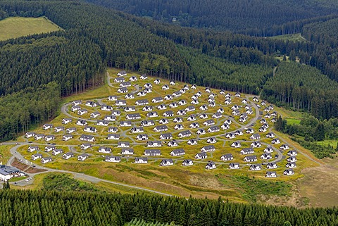 Aerial view, Landal holiday park, Dutch investor, Winterberg, Sauerland region, North Rhine-Westphalia, Germany, Europe