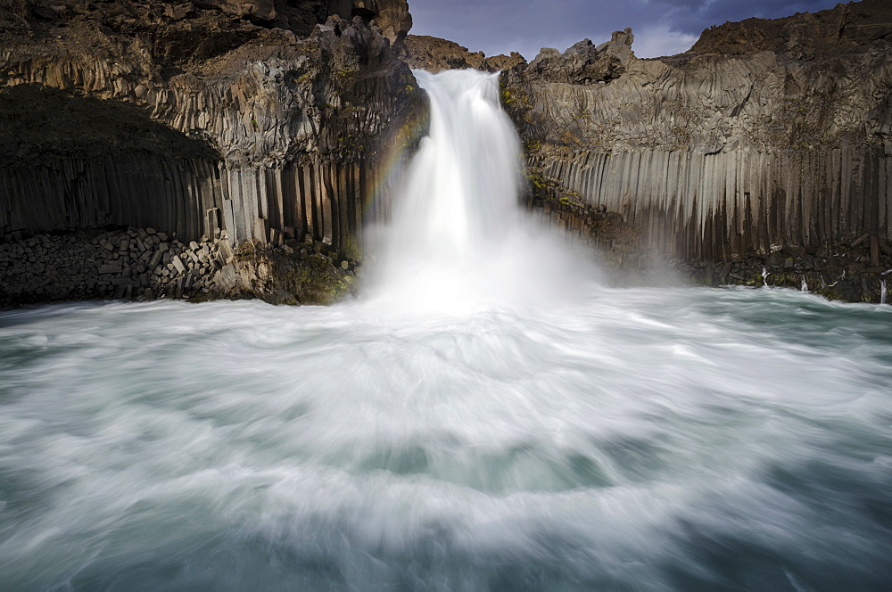 Aldeyjarfoss waterfall on the Skjalfandafljot river, Sprengisandur highland road, Highlands of Iceland, Iceland, Europe